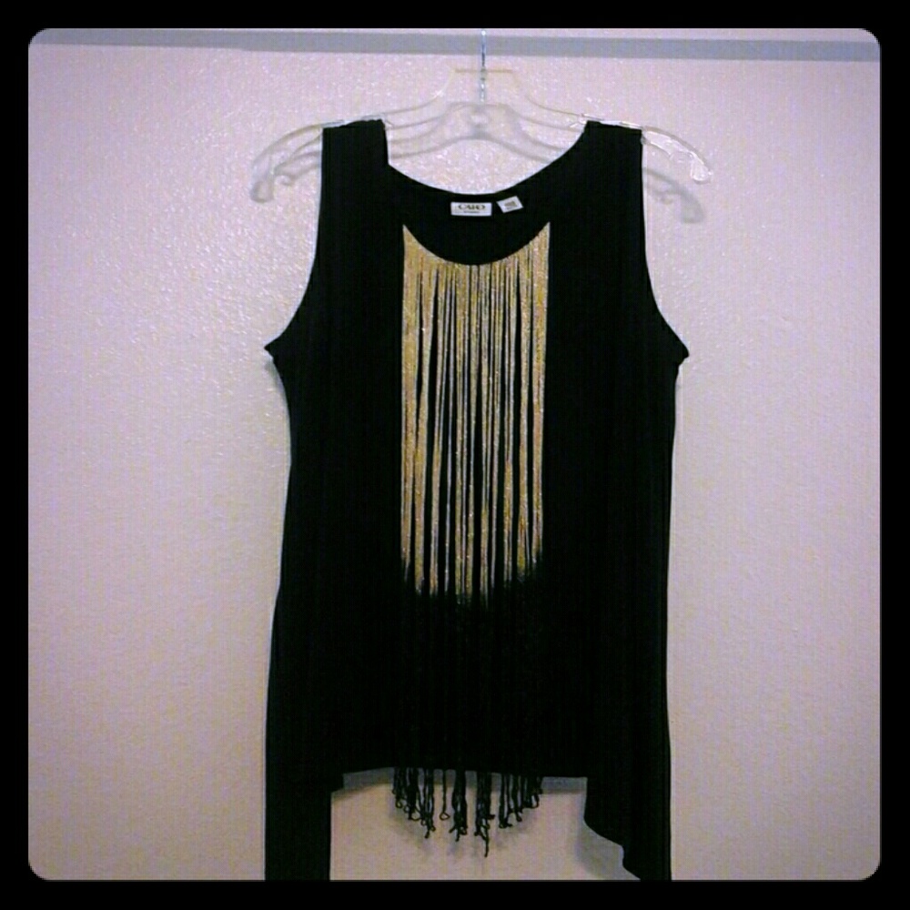 Black Plus Size Tunic with Gold  & Black Ombre